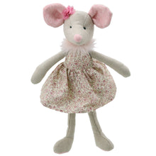 Load image into Gallery viewer, Linen Mouse In Floral Dress Soft Toy