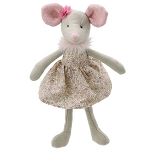 Linen Mouse In Floral Dress Soft Toy