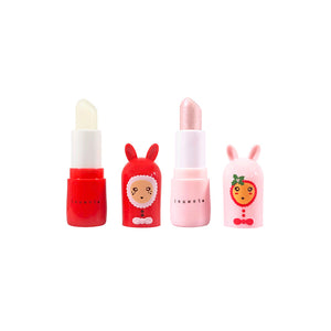 Set of 2 Christmas Bunny Lip Balms - Christmas Holly