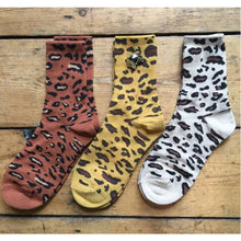 Load image into Gallery viewer, Set of 3 Boxed Ladies Socks - Leopard
