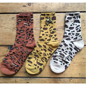Set of 3 Boxed Ladies Socks - Leopard