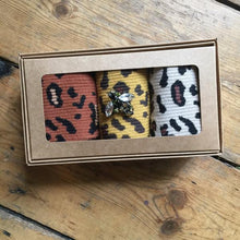 Load image into Gallery viewer, Set of 3 Boxed Ladies Socks - Leopard